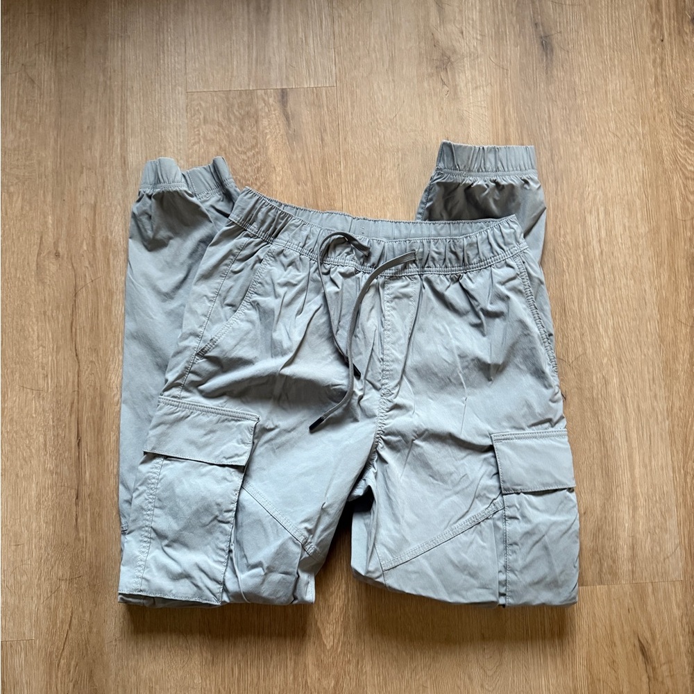 H&M Light Gray Elastic Waist Cargo Pants